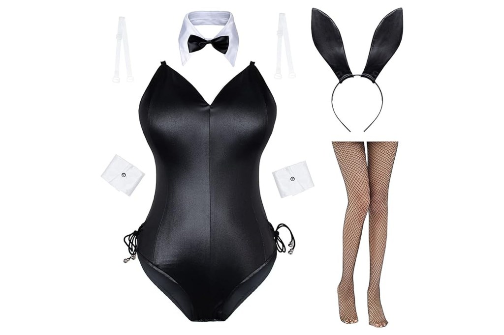 A body and accessories in a bunny suit