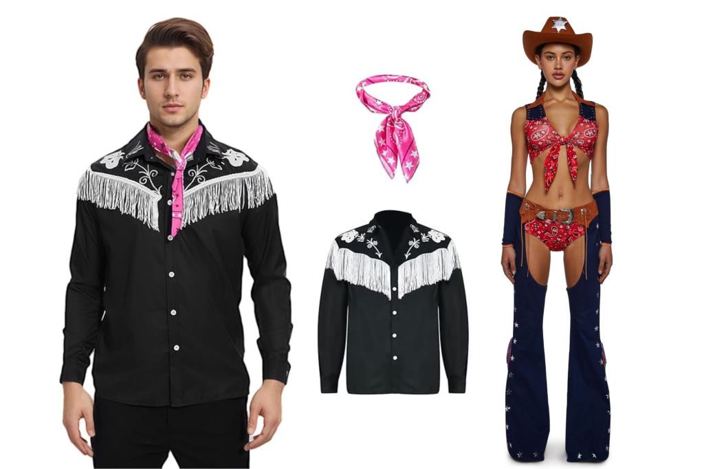 A sexy cowboy and cowgirl couple costume for Halloween